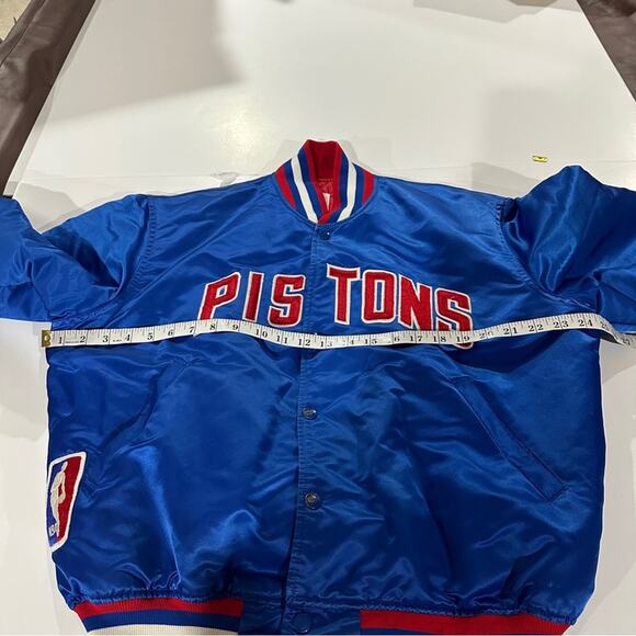 Vintage NBA Detroit Pistons 80s Satin Long‎ Sleeve Bomber Jacket Size L - Picture 13 of 14